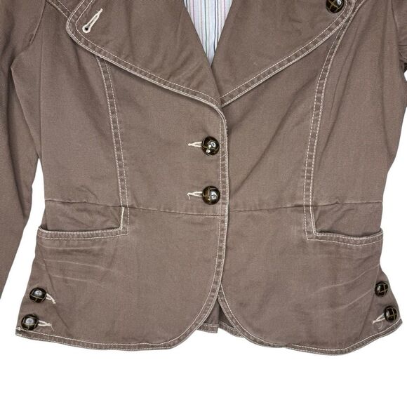 Nori Women’s Brown Cotton Peplum Style Blazer Size M - Picture 2 of 14